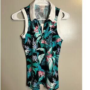 Tommy Bahama Golf Tank Tropical Floral 1/4 Zip, size XS